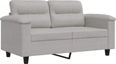 Produktbild von vidaXL 2-Sitzer-Sofa Hellgrau 120 cm Mikrofasergewebe