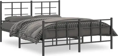 Immagine prodotto di Maison Exclusive - Struttura letto con testiera e pediera in metallo nero 150x200 cm
