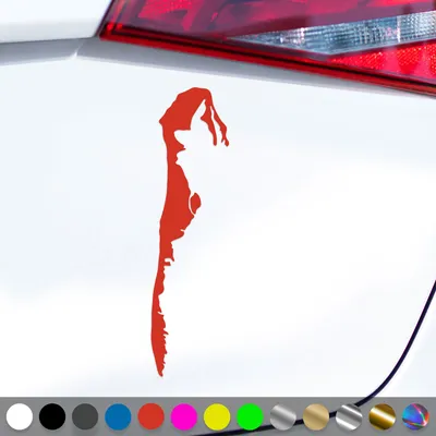 Produktbild von PantherPixel Insel Hiddensee Aufkleber Ostsee Umriss Maritim Sticker Auto Geschenkidee Farbe Rot
