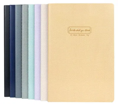 Produktbild von Notizbuch A5 8er Set Fadenheftung Leer 48 Blatt 70g/m² Softcover 4 Farben