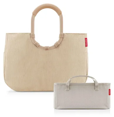 Produktbild von reisenthel loopshopper L Tasche Einkaufstasche frame cord sand OR6053 + Organizer herringbone sand