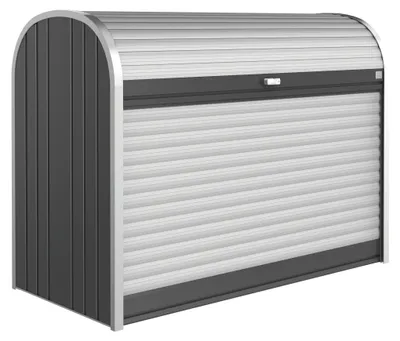 Image de Biohort Boîte à rouleaux StoreMax, boîte à poubelles, boîte à vélos 160 - (163x78x120cm), gris foncé métallisé