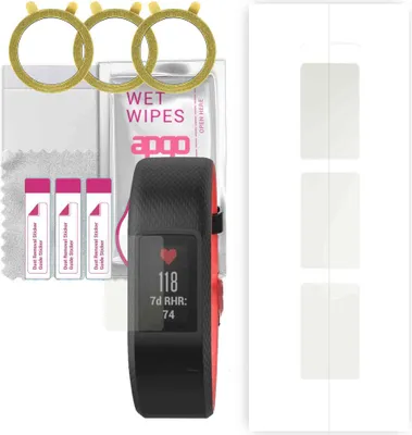 Produktbild von apgo 3 Stück Schutzfolie, Matt, kompatibel mit Garmin Vivosport Smartwatch, Hydrogel Displayschutzfolie mit Positionierhilfe, Displayfolie, robust und kratzfest