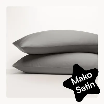 Produktbild von Satin-Kissenbezug 70 x 90 cm, dunkelgrau (2er-Set), 100 % Baumwolle, weich und atmungsaktiv, Fairtrade-/-, mit Reißverschluss, Kissenbezug 70 x 90 cm