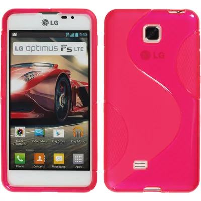 Produktbild von PhoneNatic Case kompatibel mit LG Optimus F5 - pink Silikon Hülle S-Style + 2 Schutzfolien