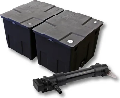 Produktbild von SunSun Komplettset: CBF-350B Teichfilter bis 60000 L Teichfilteranlage als Durchlauffilter, CUV-636 Teichklärer UVC Klärer mit 36 Watt UV-C Leistung