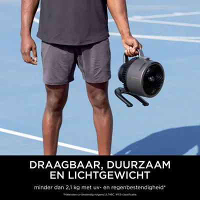 Obrázok produktu pre FlexBreeze HydroGo, výkonný prenosný ventilátor s funkciou chladenia vodnou hmlou, vhodný na ochladenie interiéru aj exteriéru, tichý a odolný, bezdrôtový, kompaktný a ľahký