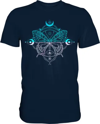 Produktbild von Mondsichel Frauen Schmetterling T-Shirt – Navy / 3XL