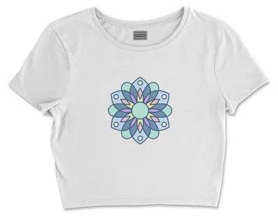 Immagine prodotto di Bona Basics, T-shirt crop basic stampato, donna, 100% cotone, bianco, casual