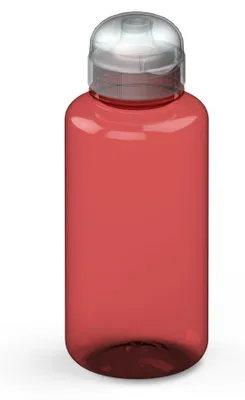 Produktbild von Trinkflasche Tritan 0,7 L transparent-rot auslaufsicher geschmacksneutral kindgerechter Verschluss