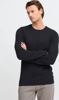 Produktbild von Blend BHREDHILL Herren Strickpullover Feinstrick Pullover Sweater mit Rippbündchen Rundhals 100% Baumwolle Regular fit
