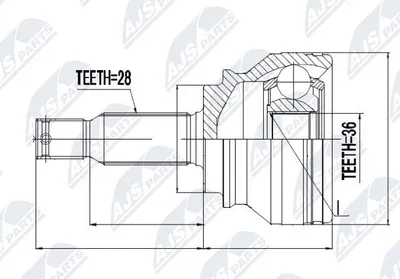 Produktbild von NTY Gelenksatz Antriebswelle Radseitig für JEEP COMPASS (MK49) NPZ-CH-003
