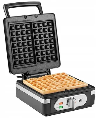 Waffeleisen für 2 große knusprige Waffeln, verstellbar, 1400 W, stark, schwarz