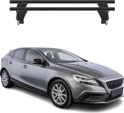 Image de Menabo Barres de toit Transversales pour Volvo V40 2016-2025 Alu Noir ABE 2x