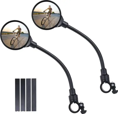Produktbild von Flintronic Fahrradspiegel 2 Stück 360° Rückspiegel Aluminiumrohr Konvexspiegel 22-30mm Lenkerklemmung