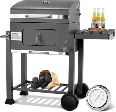 Immagine prodotto di Barbecue a carbonella con coperchio DJ12402AT, 124 x 56 x 140 cm, grigio