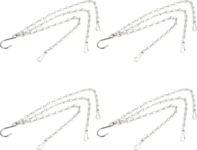 Image de 4Pcs Hanging Chain with Hooks 304 Stainless Steel Garden Flower Pot Plant Hangers Replacement (Chaîne de suspension avec crochets en acier inoxydable)