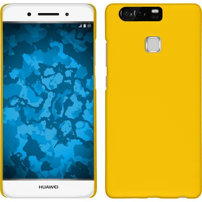 Produktbild von PhoneNatic Case kompatibel mit Huawei P9 - Hülle gelb gummiert Hard-case Cover