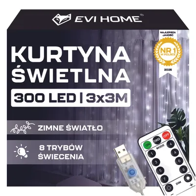 Produktbild von Led Lichtvorhang 3X3 M 300 Led Weihnachtsbeleuchtung Lichtervorhang Lindenkerze Dekoration Für Weihnachtsbaum Aussen Innen Kalte Weisse Xxl Garnieren
