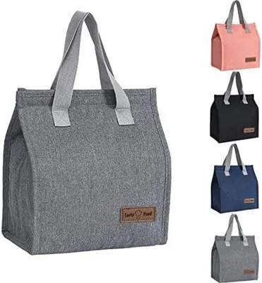 Produktbild von Lunch Tasche Kühltasche Faltbar Thermo Tasche Arbeit Schule Grau