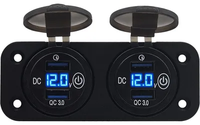 Produktbild von ProRide 12V USB-Steckdose 4 Ports mit Schalter & Voltmeter QC3.0
