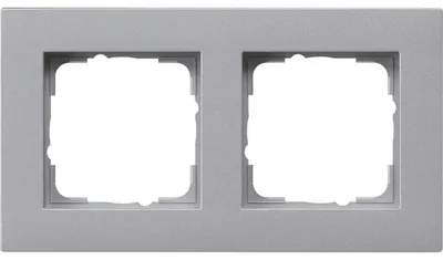 Produktbild von GIRA 0212255 Abdeckrahmen 2f flach Gira E2 F Alu (212255)