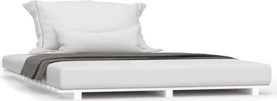 Image de vidaXL Lit en bois massif blanc 135x190 cm pin
