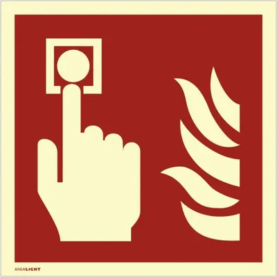Produktbild von Dreifke® Schild Brandmelder, Alu, langnachleuchtend, 160-mcd, 148x148 mm