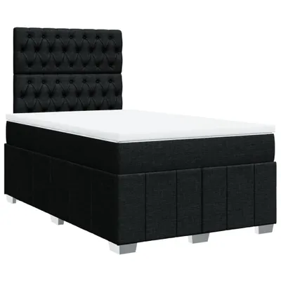 Zdjęcie produktu dla Łóżko sprężynowe z materacem czarne 120x190 cm tkanina