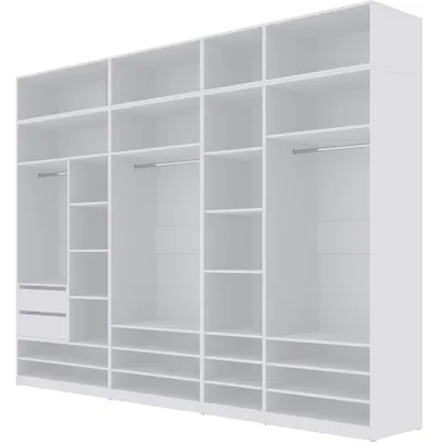 Produktbild von Marmex Möbel TRES Q/N Weiß Garderobenschrank mit Aufsätzen 300x246x51cm