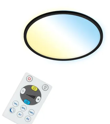 Zdjęcie produktu dla BRILONER SLIM S Panel LED, inteligentny, pilot, sterowanie głosowe, ściemnialny, czarny, 42 x 2,5 cm