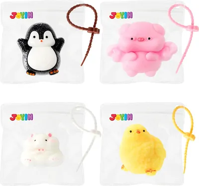 Productafbeelding van Dierenknijpfiguren - Set van 4 - Kleurrijke kawaii mochi fufu-kattenpootjes - Taba Squishies