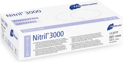 Obrázok produktu pre Meditrade® 1280M Meditrade® unisex Einmalhandschuhe Nitril® 3000 weiß Größe M 100 St.