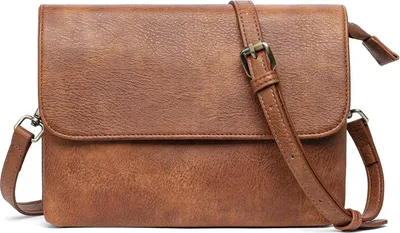 Image de Sac à bandoulière marron pour femmes Crossbody Retro avec compartiments pour cartes
