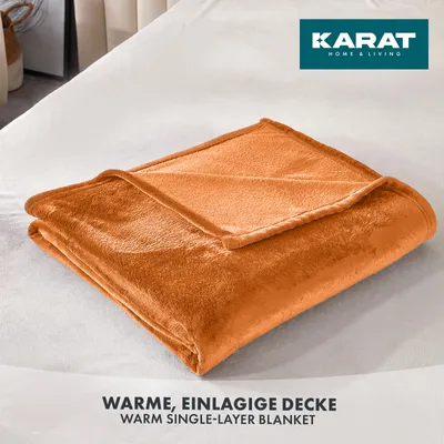 Image de Couverture Grace en flanelle différentes couleurs et tailles Marron 220x240 cm