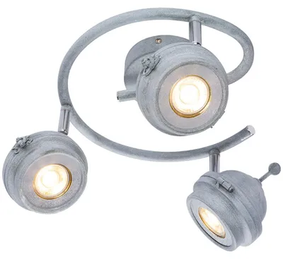 Produktbild von LED Deckenleuchte, Metall, grau, Antik, Spots beweglich