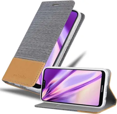Produktbild von Cadorabo Hülle für Huawei P20 LITE 2018 / NOVA 3E Schutzhülle in Grau Handy Hülle Etui Book Case Cover