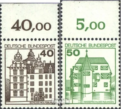 Produktbild von Briefmarken BRD (BR.Deutschland) 1980 Mi 1037A-1038A Oberrandstücke (kompl.Ausg.) postfrisch Burgen und Schlösser