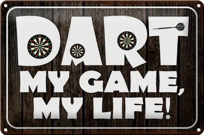 Produktbild von Blechschild Dart my Game my Life, 30 x 20 cm, Blechschilder Spruch Sport Hobby