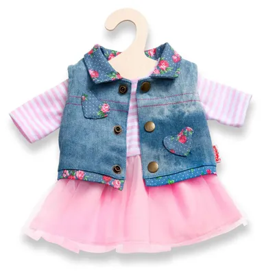 Image de Robe de poupée Heless avec jeans taille 28-35 cm