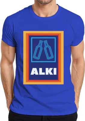 Zdjęcie produktu dla Alki Beer Drinker Booze Party Pomysł na prezent Śmieszna koszulka męska Mallorca Malle, Niebieski, XL
