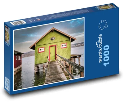 Obrázok produktu pre Puzzle 1000 Dom na brehu jazera - martinpuzzle