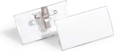 Obrázek produktu pro DURABLE Jmenovka s kombinovaným klipem 40x75 mm, ?irá, transparentní, 812119, 25 ks