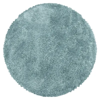 Produktbild von Teppich Wohnzimmer Hochflor Blau 200x200 Rund Unicolor - Einfarbig aus Polyester