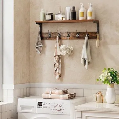 Produktbild von Famanu Wandgarderobe 70 x 15 x 25 cm - Modernes Design mit 7 Haken