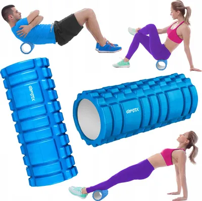 Obrázok produktu pre Gymtek® Fascia roller foam roller - EVA fitness roller, masážny valec na masáž chrbta, celého tela - joga, pilates, tréningový valec - 33x14cm