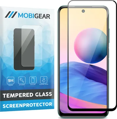 Produktbild von Mobigear Premium  Xiaomi Redmi 10 5G Panzerglas Gehärtetes Glas Displayschutz - Hüllenfreundlich - Schwarz