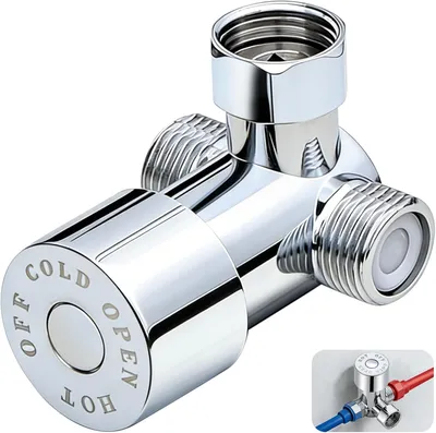 Zdjęcie produktu dla Mengkraan - Zawór mieszający - G1-2 cala - Zawór mieszający z regulacją temperatury i zaworem zwrotnym - Do ciepłej i zimnej wody - Do prysznica - Do łazienki - Do kuchni