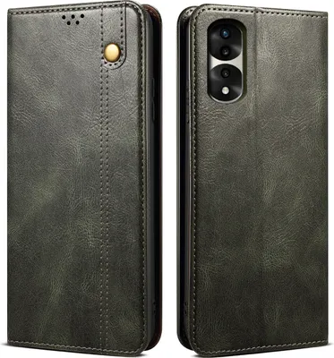 Produktbild von Honor 70 Pro Hülle, Leder Flip Brieftasche Schutzhülle mit Standfunktion für Honor 70 Pro / Honor 70 Pro+ Grün