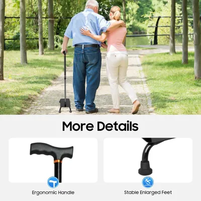 Produktbild von Gehstock - Ergonomisches Modell - Wellenförmiger Griff - Unterstützung bei eingeschränkter Mobilität - Unisex - Für Senioren